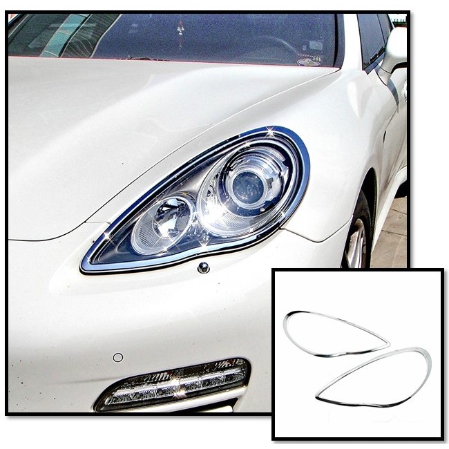 圓夢工廠 Porsche 保時捷 Panamera 2010~2013 970 改裝 鍍鉻銀 車燈框飾貼 前燈框 頭燈框