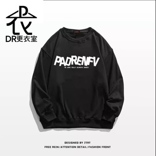 DR更衣室-大學T 歐美PAORENFV字母印花長T 男生衣服 衛衣 大尺碼5XL 長袖上衣 加絨【NL663054】