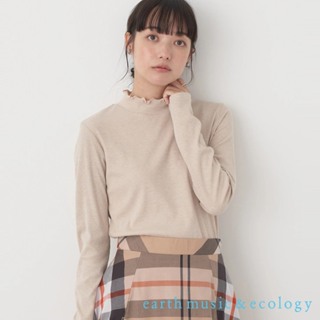 earth music&ecology 捲邊高領彈性羅紋長袖上衣(1N33L1C0700)