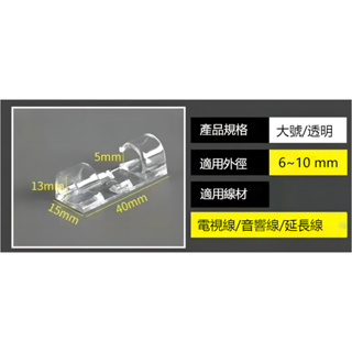 透明卡扣理線器 電線固定器 整線扣 集線 電線 固線器 網線電線固定器 自黏理線器 咬線器