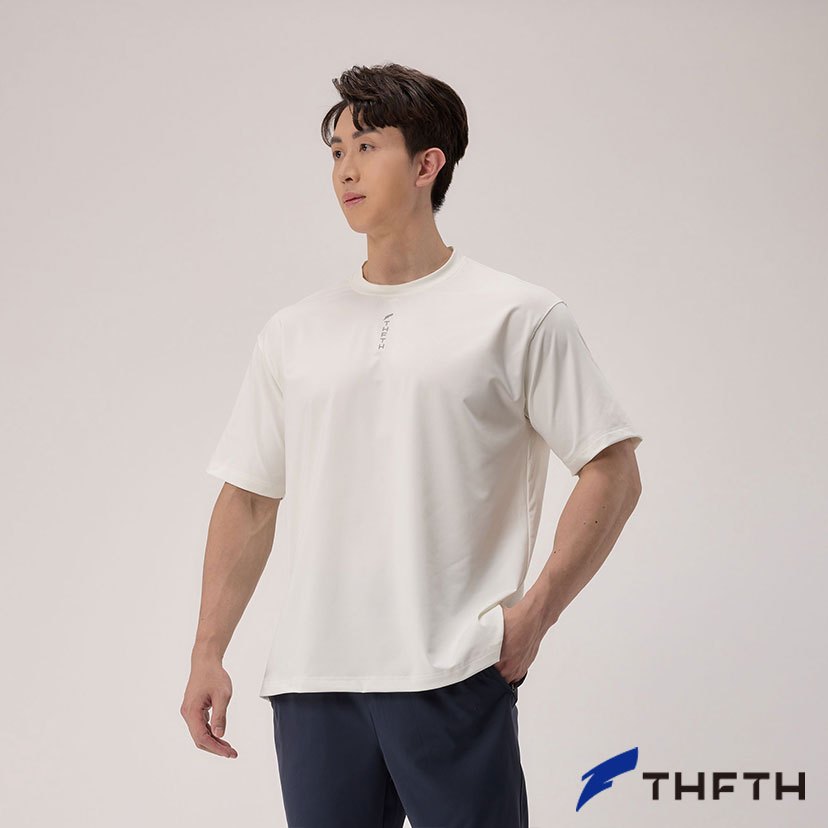 【THFTH】718TECH OVERSIZED 抗菌機能短袖上衣｜白色｜100%MIT高品質 男裝 上衣 運動上衣