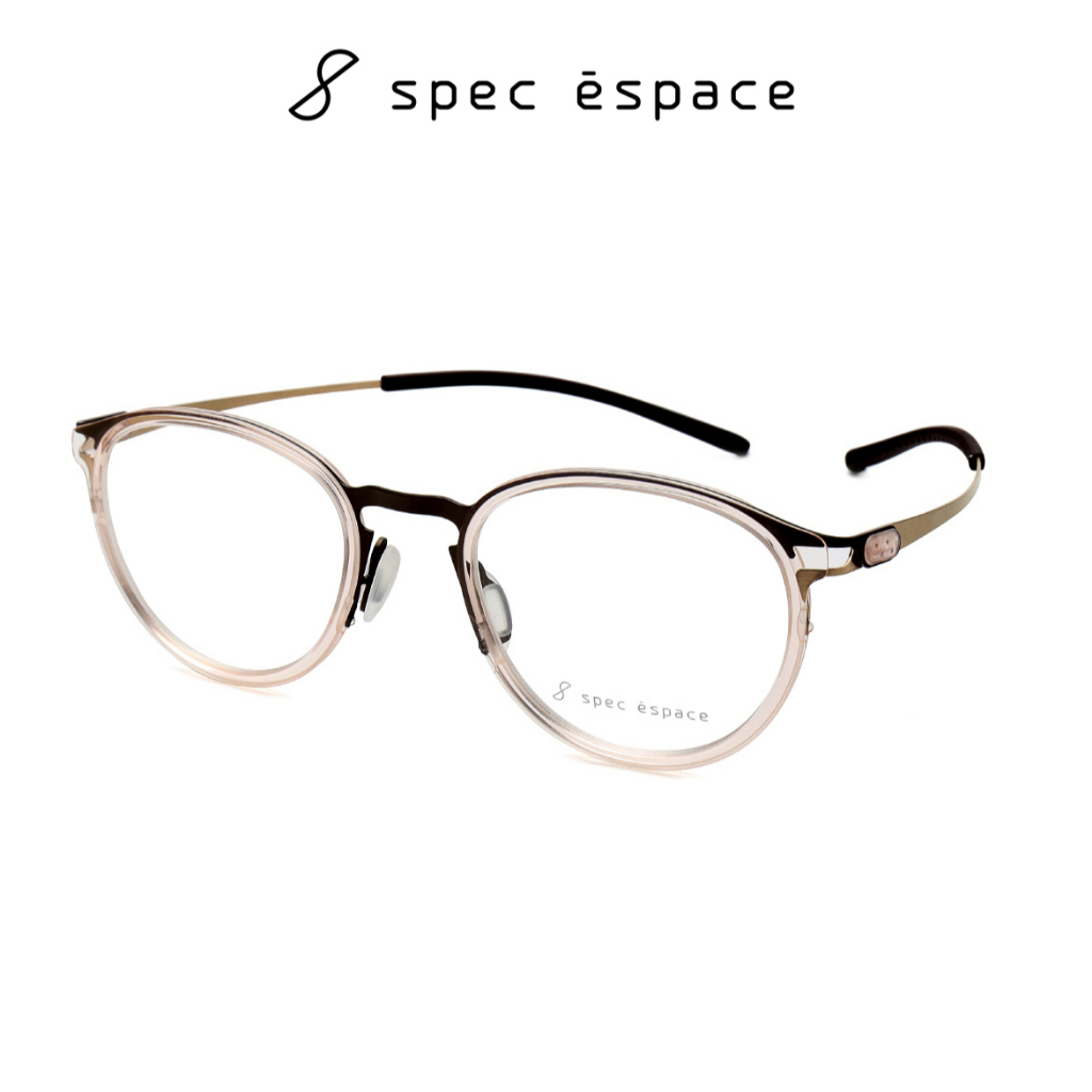 日本 spec espace 眼鏡 ES-2172 C4 (透粉/金) 鏡框 鏡架 B鈦【原作眼鏡】