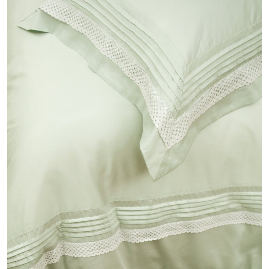 WENTEX 純棉蕾絲枕頭套(淺綠色)