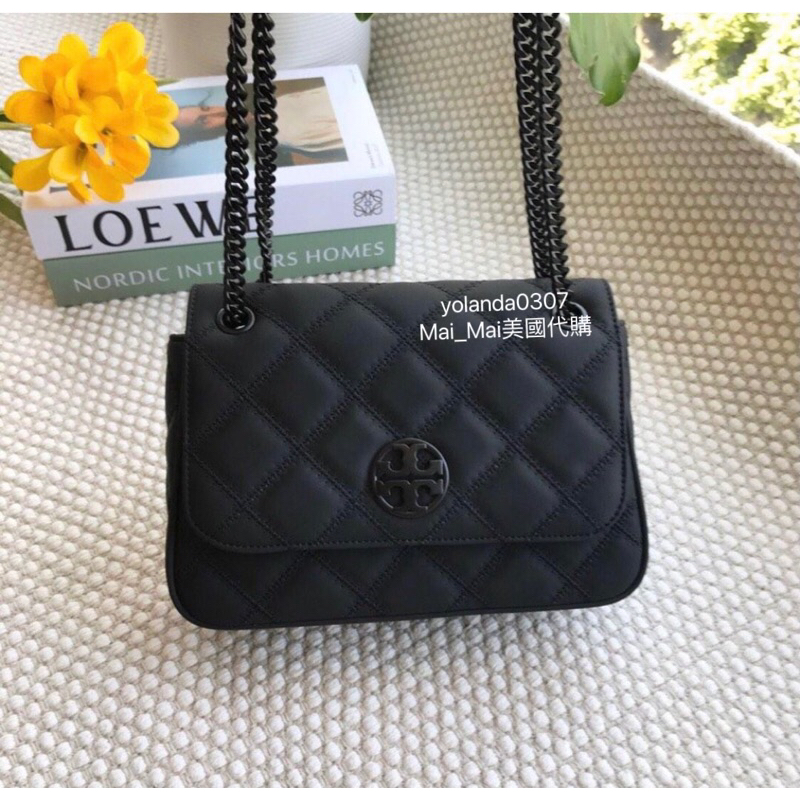 TORY BURCH /TB 霧黑鏈條包 磨砂黑鏈條包 消光黑鏈條包 啞光黑WOC Willa 腰包 手提包 斜背包