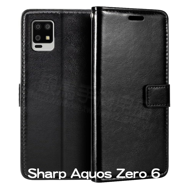 側掀收納皮套-SHARP AQUOS Zero6 6.4吋 瘋馬皮套/磁扣保護套/手機套