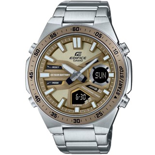 【CASIO】卡西歐 卡西歐 EDIFICE大錶徑雙顯運動錶-棕色 EFV-C110D-5A 臺灣卡西歐保固一年