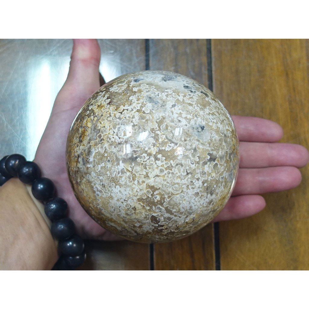 §能量礦石§ 印尼 sakura stone 珊瑚玉 櫻花石球1642.5g 直徑108mm 編號53