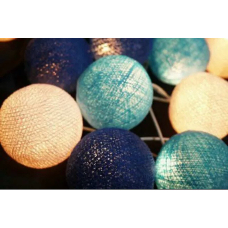 棉球燈飾-希臘風 海洋風/床頭燈/交換禮物/藤球燈串/露營燈
