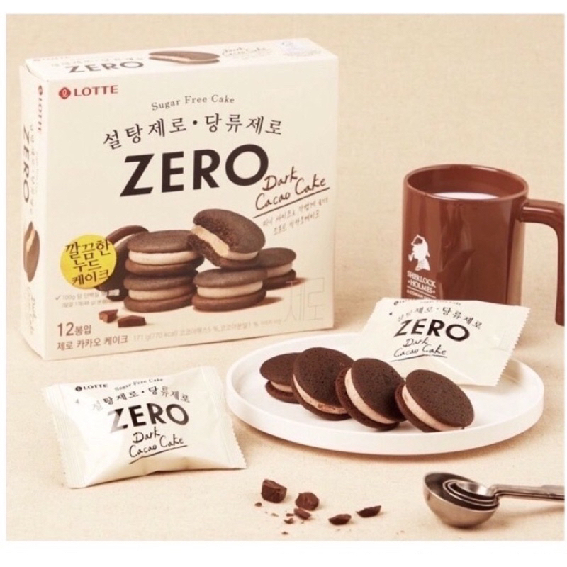 🇰🇷 Pors' 韓國零食 [LOTTE 樂天] ZERO 巧克力派 巧克力夾心派 巧克力夾心蛋糕 12入