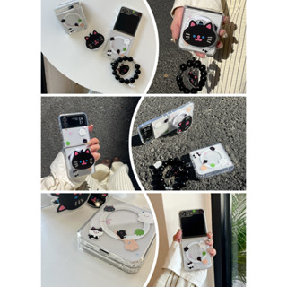 三星Galaxy ZFilp 3 4 5 摺疊手機殼 磁吸 韓風貓咪 Samsung 三星Z Flip6 翻蓋殼 保護殼