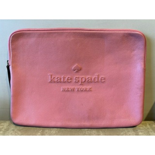 二手8.5成新 正品Kate spade New York 牛皮粉色電腦包 （未清洗）真皮筆記型電腦保護套 買到賺到