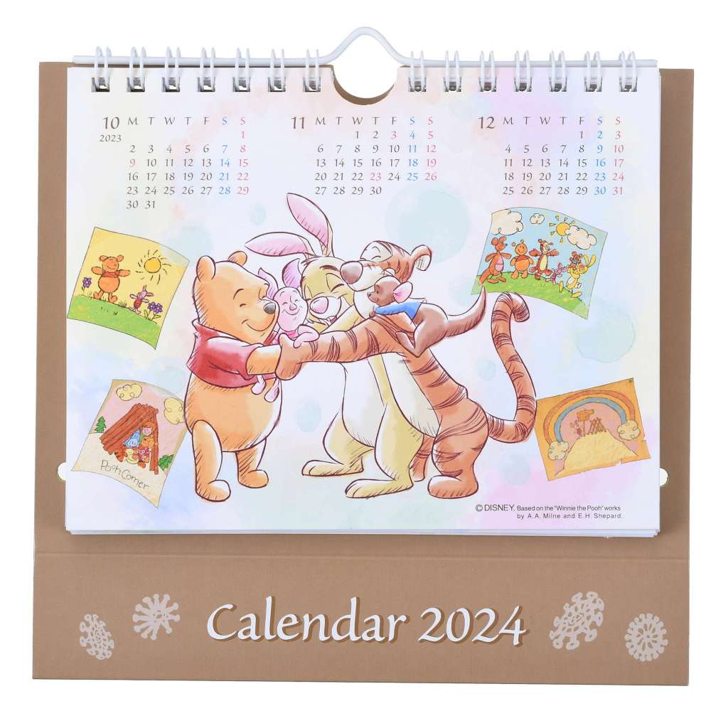 湯包日貨坊 ☆現貨★ 出清! 日本正版 迪士尼桌曆 2024 小熊維尼 迪士尼STORE 正品 壁掛月曆 月曆