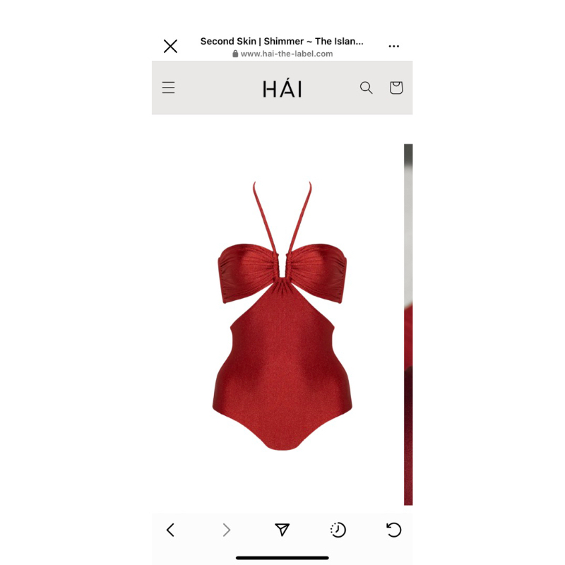 HAI-THE-LABEL second skin緞面綁帶連身泳衣 Garnet Red