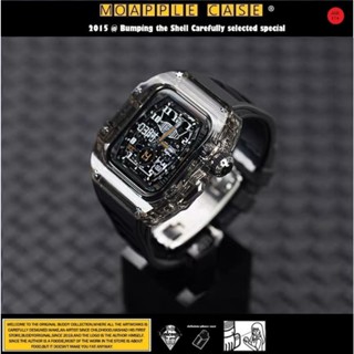 💎【R型概念-第五代目-玫瑰鑽/銀鑽/升級氟矽膠版本】【Apple Watch錶帶】316不銹鋼按鈕 全透明錶帶