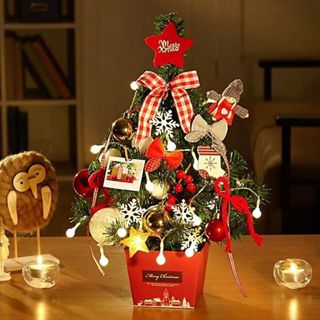 聖誕節裝飾品桌面擺件家用聖誕樹迷你小型擺件桌面裝飾品桌面場景氛圍佈置DIY聖誕樹擺件