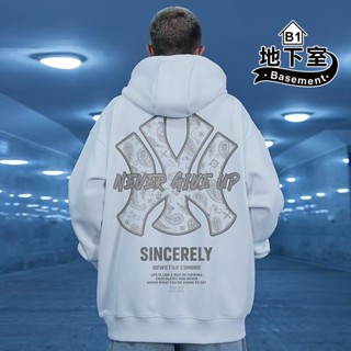地下室B1-帽T 嘻哈NeverGiveUp印刷連帽長袖T恤 男生衣服 美式復古上衣 大尺碼8XL【NL663110】