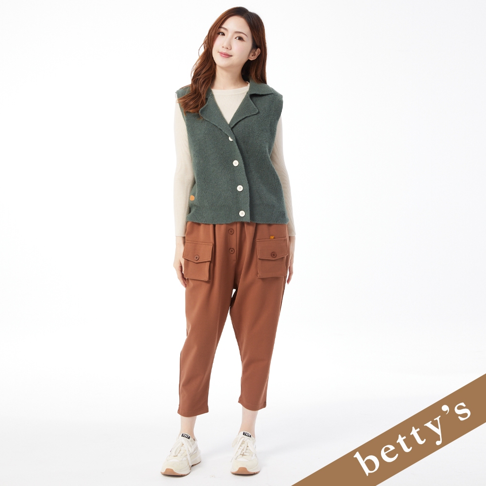 betty’s貝蒂思(25)腰鬆緊立體口袋縮口休閒褲(駝色)