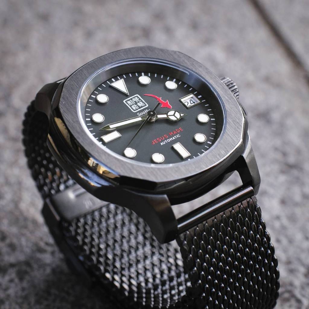【倏忽計時】「黑篆刻」客製機械錶 客製文字 機械錶 潛水錶 情侶 手工機械錶 nh35 類seiko mod nh36