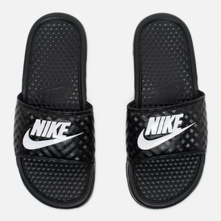 女段現貨出清｜NIKE台灣公司貨 Wmns Benassi Jdi 鑽石菱格紋黑白運動拖鞋 343881-011女鞋