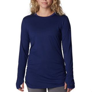 【Columbia】UAP72670 女款 防曬UPF50抗臭長袖排汗衣 深藍