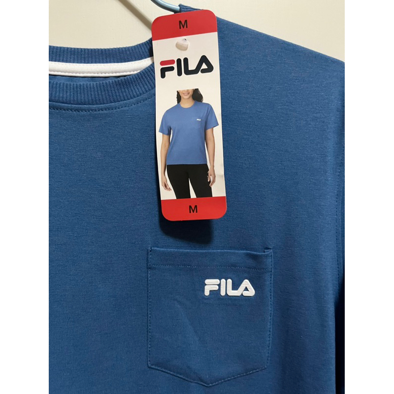 全新 Fila藍色口袋短袖上衣 運動上衣 Fila衣服