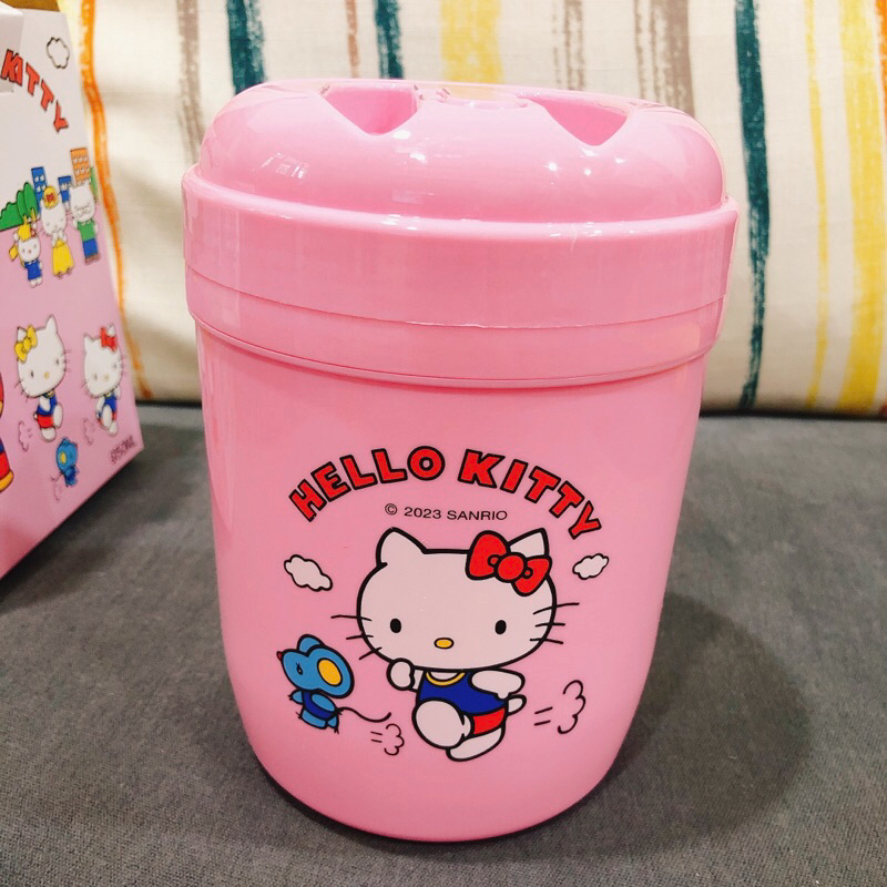 台灣製  Hello Kitty 凱蒂貓  小冰桶造型 手提攜帶式水壺 -粉