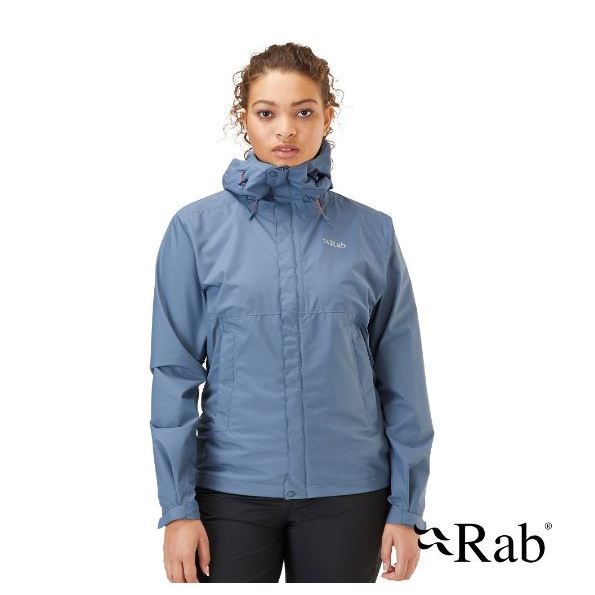 Rab Downpour Eco Jacket  女 輕量防風防水連帽外套 白令海藍 QWG-83 【陽昇戶外用品】