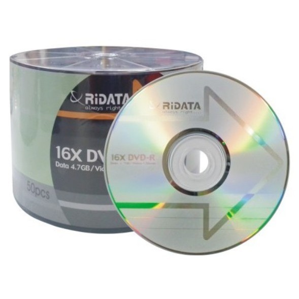 +富福里+ RIDATA 錸德 DVD-R 光碟片 (16X 4.7GB) (50片/桶)