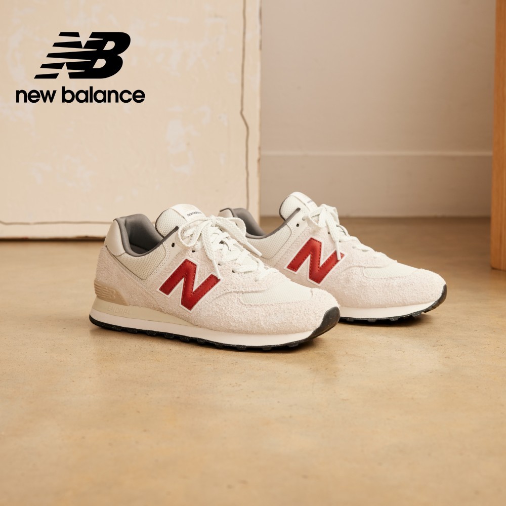 【New Balance】 NB 復古運動鞋_中性_米白紅_U574SOR-D楦 574