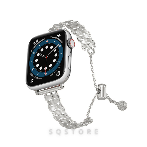 現貨 蘋果apple watch 亮面半編織金屬不鏽鋼錶帶IWATCH 1-9代 ultra  se通用