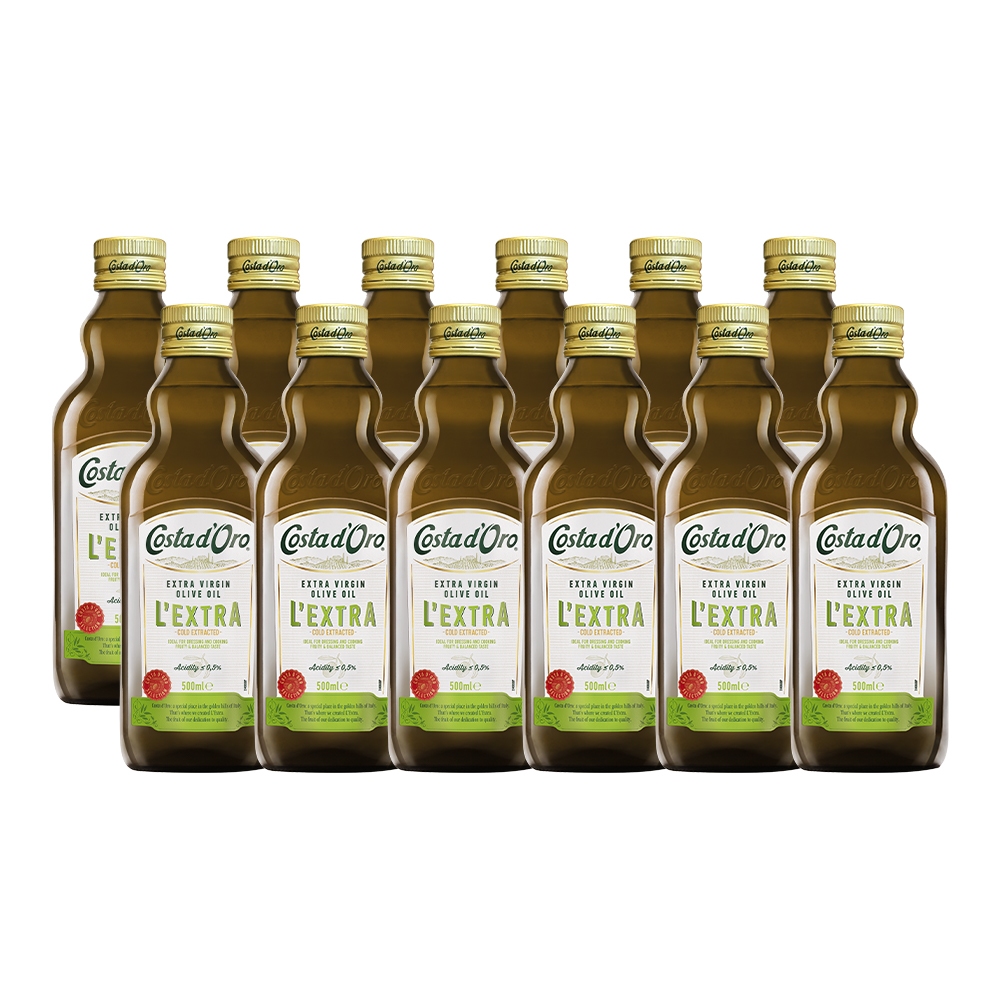 【Costa d’Oro 高士達】義大利 特級冷壓初榨橄欖油 原瓶進口(500ml*6/12入) (團購組合)