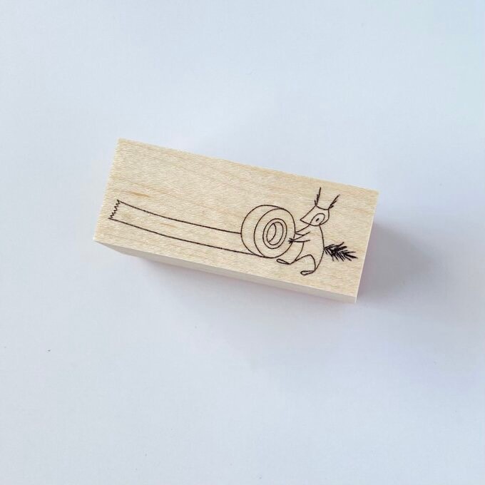 《現貨》日本文創 もりりんご Moriringo 貼紙膠帶的松鼠 印章 木質印章