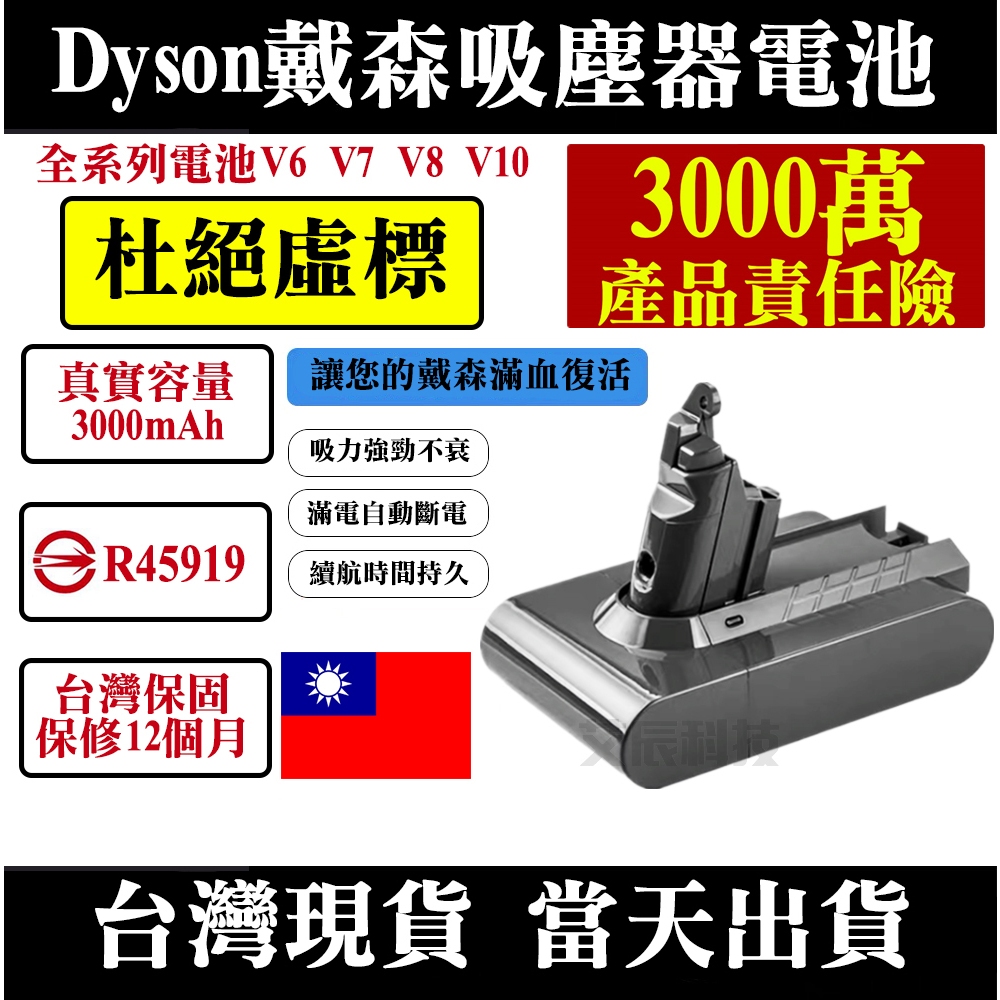 Dyson 吸塵器 電池 V6V7V8V10 電池 買一送一 戴森 DC62/59/74電池 SV10SV11SV15