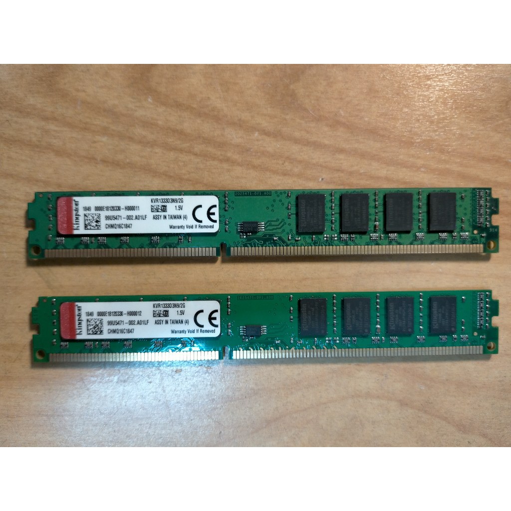 D.桌上型電腦記憶體- Kingston 金士頓 DDR3-1333雙通道 2G*2共4GB不分售 窄版 直購價90