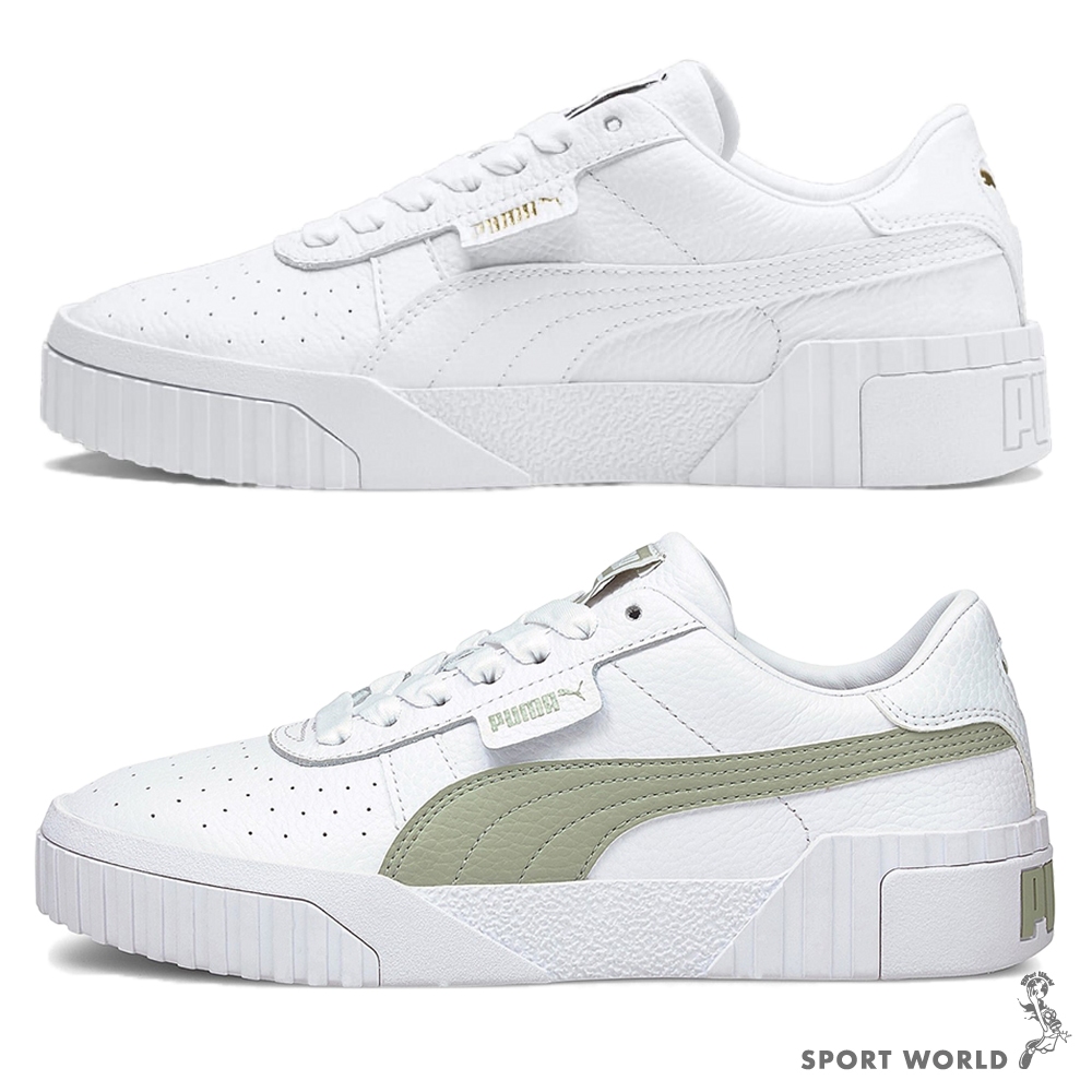 Puma 女鞋 休閒鞋 Cali Wns 白/白綠【運動世界】36915501/36915534