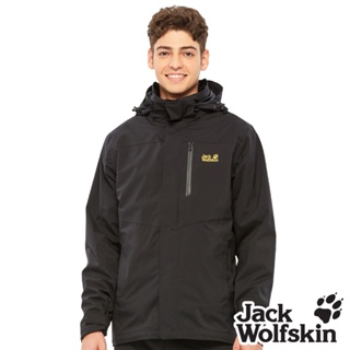 【Jack wolfskin飛狼】 男 Air Wolf 兩件式防風防水透氣刷毛保暖外套 衝鋒衣『黑』
