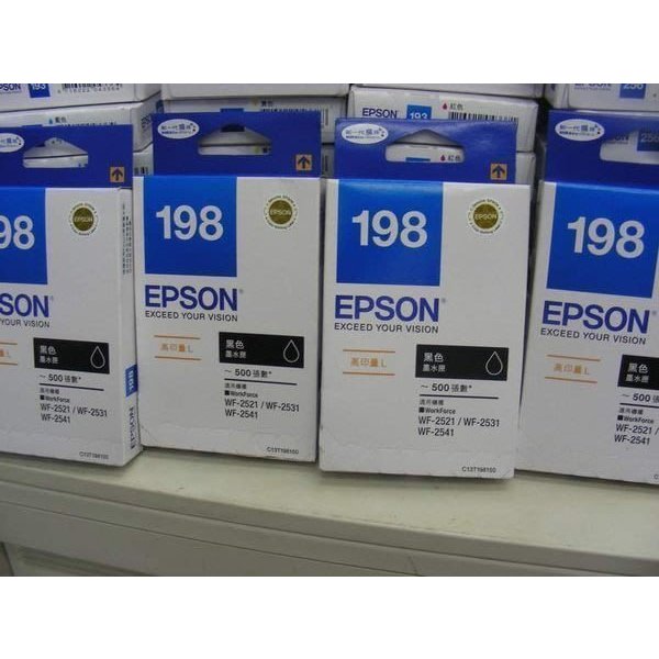 EPSON 198 原廠高印量L黑色墨水匣500張 C13T198150高印量XL