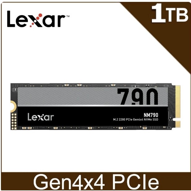 全新 Lexar 雷克沙 NM790 M.2 2280 PCIe Gen4x4 NVMe 1TB 固態SSD