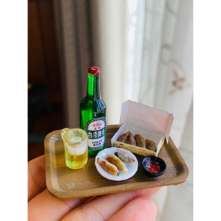 鍋貼 煎餃 臺灣啤酒 玉米湯 袖珍 手作 迷你 食玩 微型 藝術 擺飾 禮物 模型 黏土 佈置 模擬食物