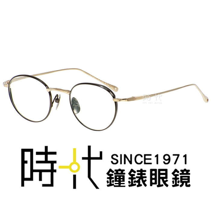 【Japonism】日本製 光學鏡框 Sense 日本純鈦 JS-150 C02 橢圓框眼鏡 槍黑/金 46mm 台南