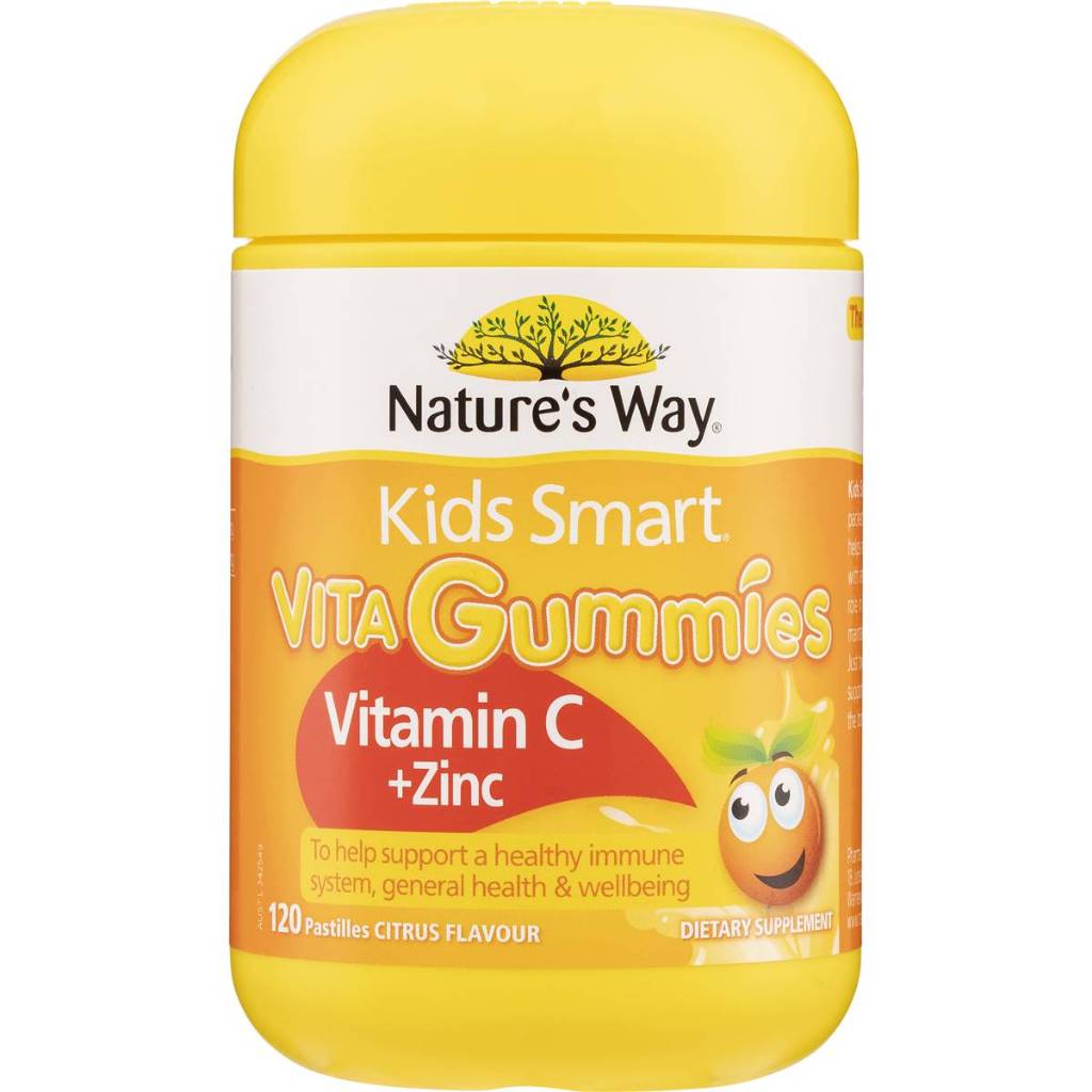 現貨 Nature's Way Vitamin C+鋅 兒童橙子口味維他命C軟糖 120入嚼錠軟糖 一日兩顆 澳洲代購