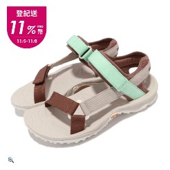 「全新」MERRELL 涼鞋 38號Kahuna Web 女鞋 織帶 避震墊片 穩定 舒適 棕 綠(ML002558)