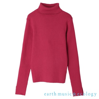 earth music&ecology 素面合身羅紋高領針織衫(1N24L2C0500)