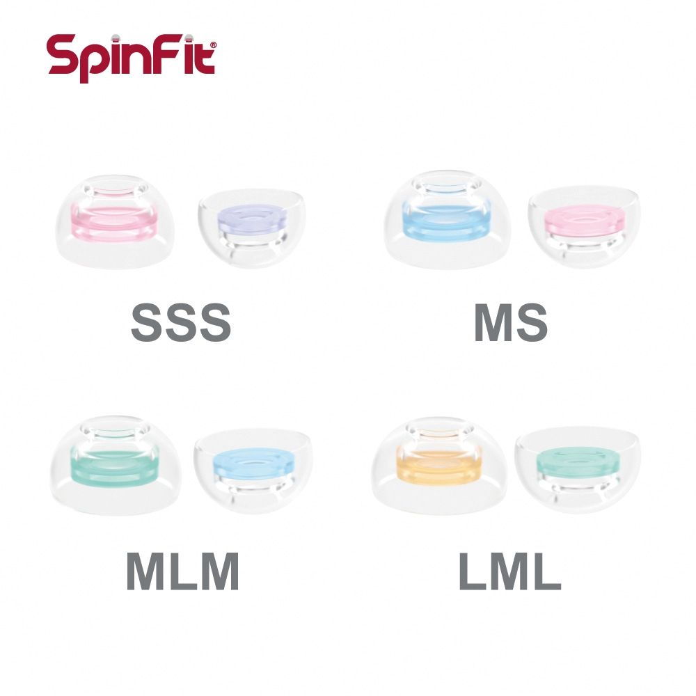 SpinFit CP1025矽膠耳塞-真無線藍牙耳機專用｜1卡內附2對不同尺寸