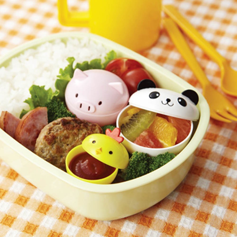 大賀屋 日本 TORUNE 碗動物杯 豬 熊貓 雞 便當菜隔盒 醬料盒 水果 隔菜盒 果凍盒 布丁盒 J00053683
