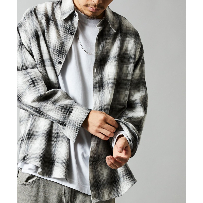 {The PAST} 台北門市 FREAK'S STORE 法蘭絨 格紋 襯衫 寬版 現貨