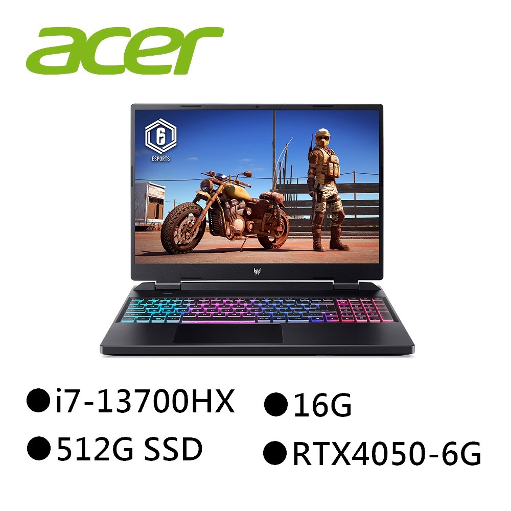 Acer 宏碁  PHN16-71-7121 16吋電競筆電 i7-13700HX/16G/512G/RTX4050