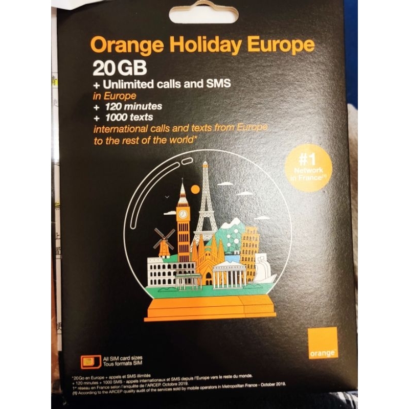 Orange Holiday歐洲sim卡14天 無限通話