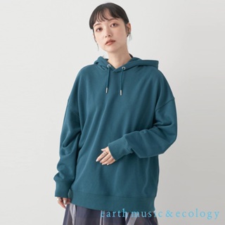 earth music&ecology 定番素面落肩剪裁帽T上衣(1L33L1C0100)