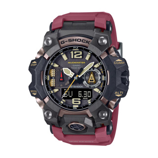 【CASIO G-SHOCK】MUDMASTER旗艦款雙顯運動腕錶-酒紅色/GWG-B1000-1A4/台灣總代理公司貨